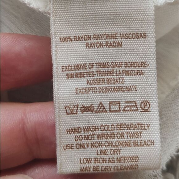 Free People Ivory Embroidered Bell Sleeve Tunic Top Boho Size S - Picture 12 of 13